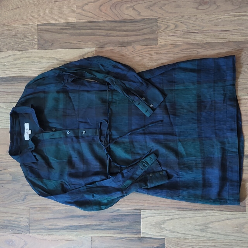 LOFT Plaid Shirtdress Sz XS